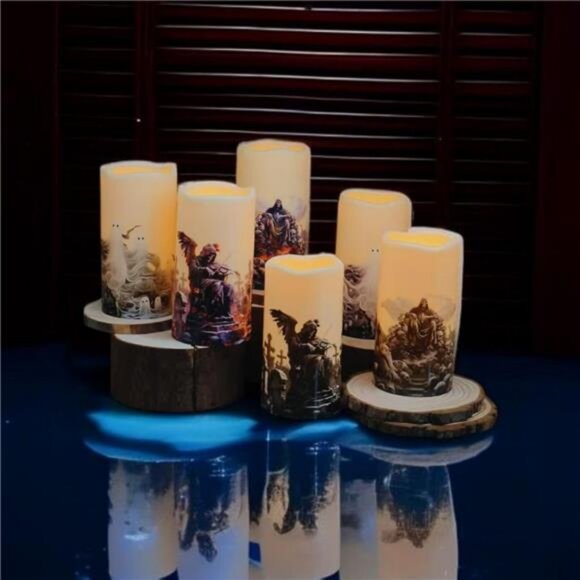 Gothic Style Weatherproof Fall Halloween Decorations LED Flameless Candles - Picture 4 of 8